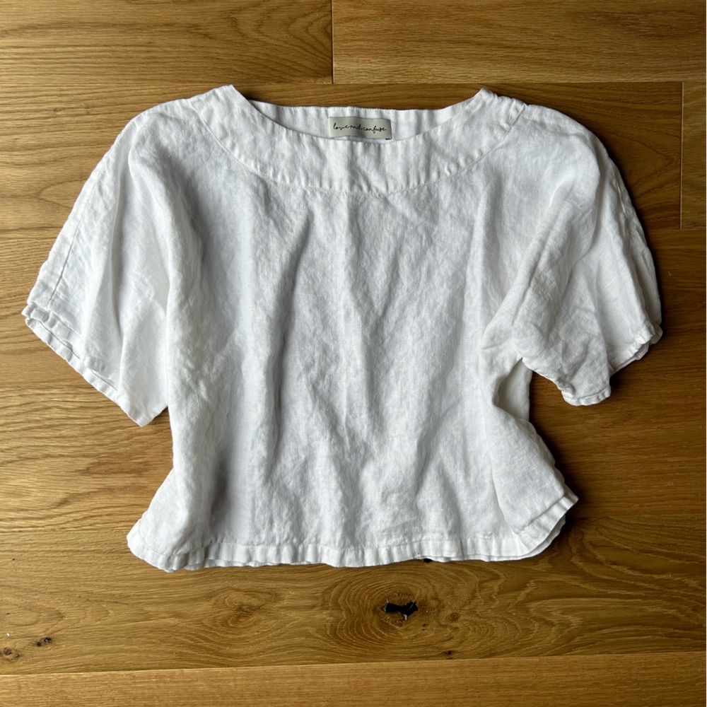 White linen top